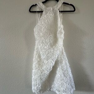 12th Tribe White Textured Mini Dress